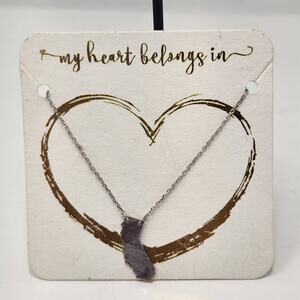 My Heart Belongs In California Pendant Chain Necklace Silver Tone Francescas New